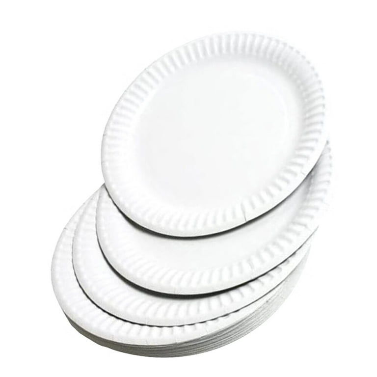 10pcs Disposable White Round Cake Paper Plates, Extra Thick Party 6 Inch  Birthday Cake Barbecue Tray