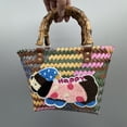 thumbnail image 6 of ROZYARD Unique Dachshund Themed Beach Bag with Practical Multicolor Weaving Handbag, 6 of 21
