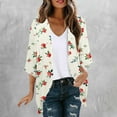 thumbnail image 2 of Feancey Lightweight Cardigans for Women 3/4 Sleeve Chiffon Kimono Shrug Beach Cover Ups Boho Floral Swimsuit Coverup Clearance Today Prime! Multicolor S, 2 of 6