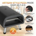 thumbnail image 2 of Newair 12" Portable Electric Indoor and Outdoor Pizza Oven with Accessory Kit, Temperature Control Knob, 1850W Dual-Heating Elements, Foldable Legs, IPX4 Water Resistance, 2 of 11