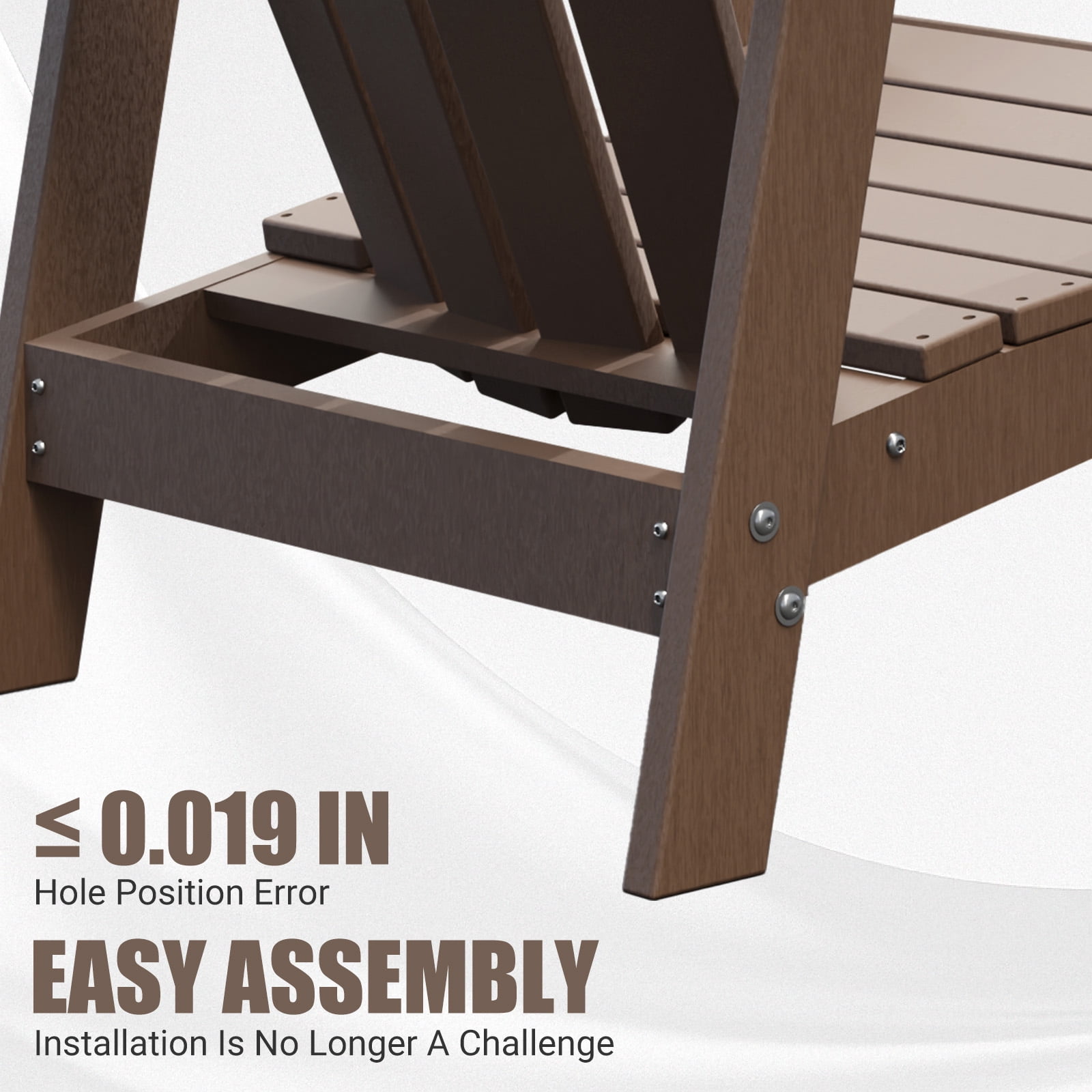 Tappio HDPE Adirondack Chair, Patio Seat All Weather Outdoor Patio Chair with Cup Holder for Lawn Yard Fire Pit, Brown