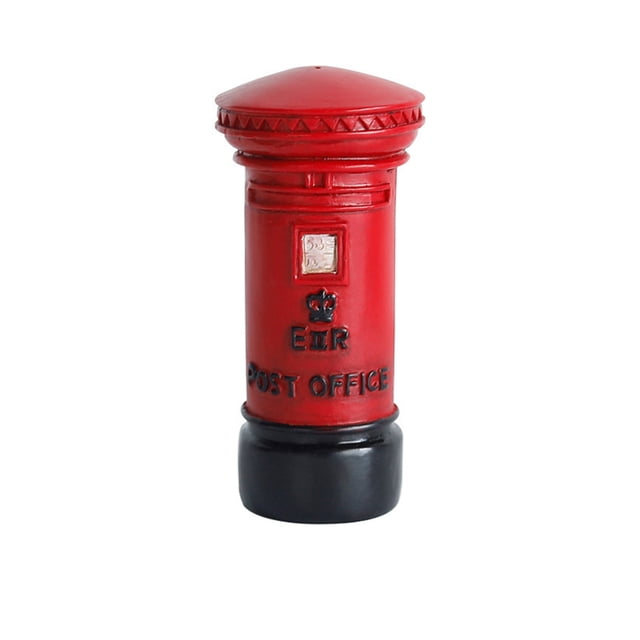 Adornos Creativos SAYOO para Cabina de Teléfono Roja Mini Buzón Estilo Británico Retro Resina