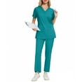 thumbnail image 3 of Garbnen Scrubs for Women Set Stretch V-Neck Women Scrubs Top & Jogger Pants Nurse Uniform with Pockets, 3 of 4