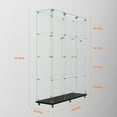 thumbnail image 5 of MAYEERTY 4 Tiers Glass Display Cabinet with Bluetooth LED Light Strip, Curio Storage Cabinet with 3 Door Wheels and Lock, Tempered Glass Top, Black, 5 of 11
