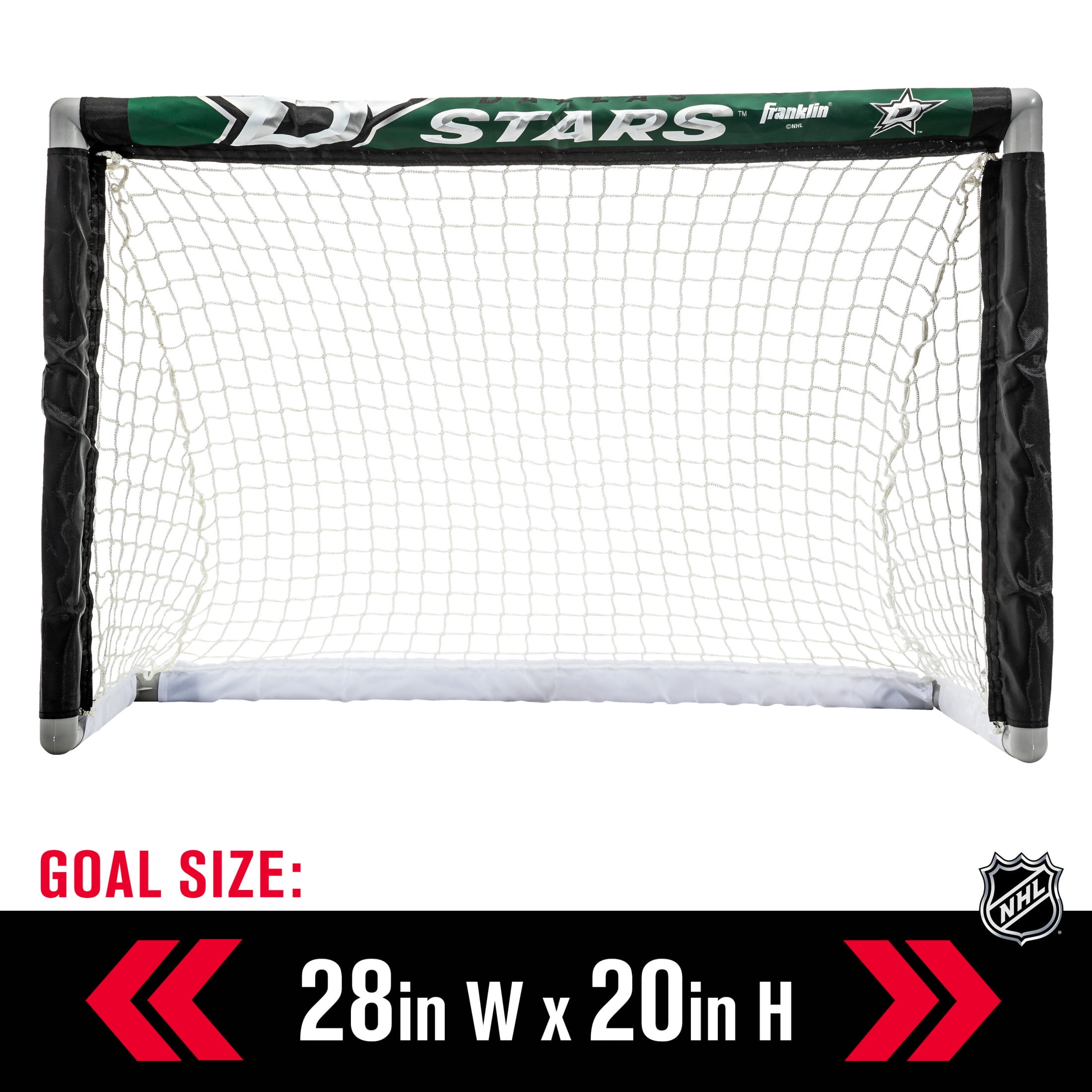 Franklin Sports NHL Dallas Stars Mini Hockey Set - Kids Indoor Knee Hockey Goal, Ball, + 2 Mini Hockey Stick Combo Set - Youth NHL Team Indoor Toy Knee Hockey Sets - NHL Official - Ages 3+