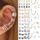 thumbnail image 3 of Juego de pendientes con clip para la oreja creativos y sencillos, personalizados, con hojas doradas, huecos, de múltiples capas, con clip para la oreja en forma de C, 3 of 6