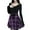 Purple, variant on Women's Gothic Punk Plaid Pleated High Rise A-line Flare Mini Skirt Brown S