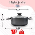 thumbnail image 3 of Alpine Cuisine 5 Quart Non-stick Stock Pot with Tempered Glass Lid and Carrying Handles, Multi-Purpose Cookware Aluminum Dutch Oven for Braising, Boiling, Stewing, 3 of 8