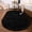 Black, variant on Cute Oval Plush Shag Rug 2.6' x 5.3', Soft Fluffy Area Carpet for Girls Bedroom Kids Nursery Dorm Living Room