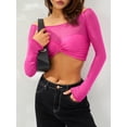 thumbnail image 6 of Nituyy Women Off Shoulder Shirt Long Sleeve Slim Fit Top Tee Streetwear Blouse Tops, 6 of 9