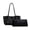 Black-pu Leather, variant on Woven Handbags for Women, Summer Beach Tote Bag – Small Shoulder Bag, Handmade Top Handle