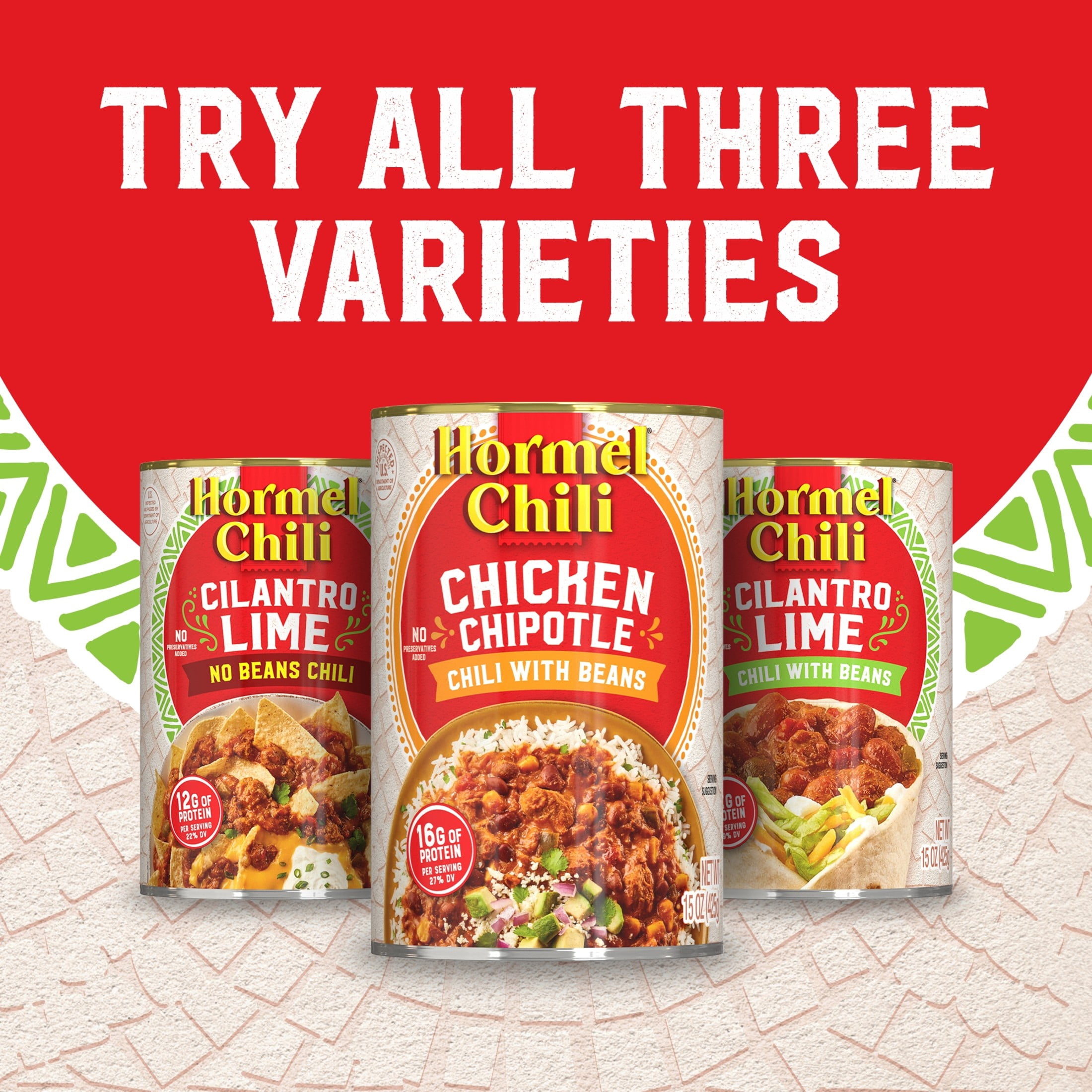 HORMEL Chili Cilantro Lime with Beans, 15 oz Can