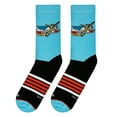thumbnail image 5 of ODD SOX Top Gun Sky Crew Socks Funny Retro 80s Movie Socks Size Large for Men & Women Bright Blue, 5 of 6