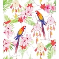 thumbnail image 3 of Parrot Duvet Cover Set King Size, Forest with Parrots and Native Ethnic Dreamcatchers Ancient Symbols Folk Artwork, Decorative 3 Piece Bedding Set with 2 Pillow Shams, Pink Green, by Ambesonne, 3 of 3