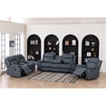 thumbnail image 5 of Hybition 3 Piece Fabric Reclining Living Room Set with Cup Holders Storage Grey, 5 of 8