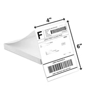 SJPACK 100 Labels 4" x 6" Fanfold Direct Thermal Shipping Labels Blank White Perforated Shipping Label
