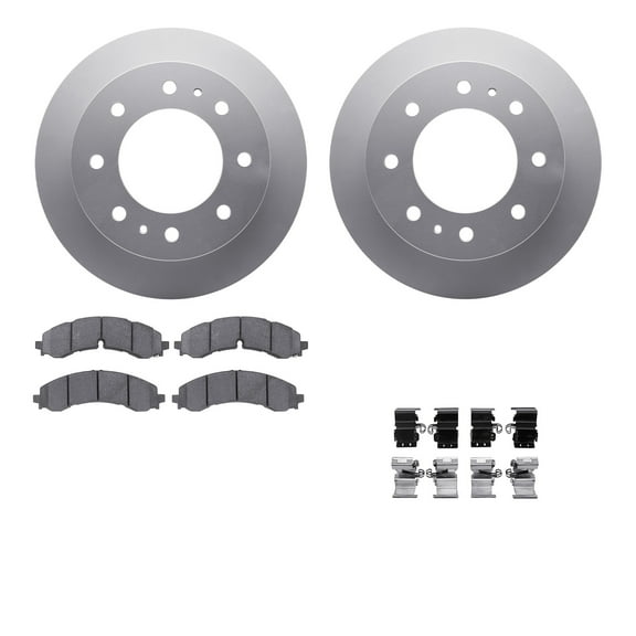 Dynamic Friction Company Rear Geospec Brake Rotors with 5000 Advanced Brake Pads includes Hardware 4512-48157