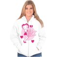 thumbnail image 4 of Vintage Betty Boop Cartoon Love Heart Zip Hoodie Sweatshirt Women Brisco Brands S, 4 of 5