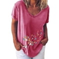 thumbnail image 1 of Birdeem Mode Femme T-Shirt Col en V Imprimé Blouse Hauts Chandail en Molleton, 1 of 1