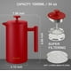 thumbnail image 3 of Secura Cafetera de prensa francesa, prensa de café de acero inoxidable de grado 304 de doble pared con 2 pantallas adicionales, 34 oz (1 L), roja, 3 of 5