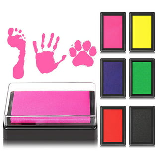 Ink Pad, 5x4'' Washable Non-Toxic Ink Stamp Pad for Baby Footprint Handprint, Black