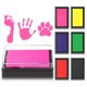 thumbnail image 1 of Juego de 6 Almohadillas de Tinta Reutilizables para Bebés, Incluye Colores Vibrantes: Rojo, Negro, Azul, Rosa, Amarillo y Verde, Perfectas para Huellas de Manos y Pies., 1 of 6