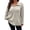 Beige, variant on Summer Sweaters for Women V Neck Collared Long Sleeve Knit Tops Plus Size Curved Hem Pullover Sweater Trendy Lightweight Casual Loose Fit Top Beige 2XL
