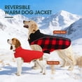 thumbnail image 5 of Kuoser Reversible Waterproof Dog Coat Warm Pet Jacket with Reflective Strip - Red, M, 5 of 8