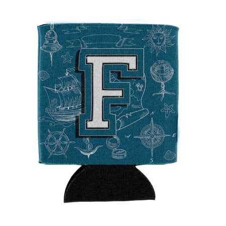 Carolines Treasures CJ2014-FCC Letter F Sea Doodles Initial Alphabet Can or Bottle Hugger Can Hugger multicolor