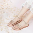 thumbnail image 3 of Toddler Girl Gold Sandals Size 5 - Little Flower Girl Easter Flower Girl Dress Shoes Sparkly Little Kid Summer Flats, 3 of 6
