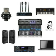 12-Channel Bluetooth Studio Audio Mixer - DJ Sound Controller Interface w/ USB Drive for PC Recording Input, RCA, XLR Microphone Jack, 48V Power, 24BIT Digital Multi Effect Processor