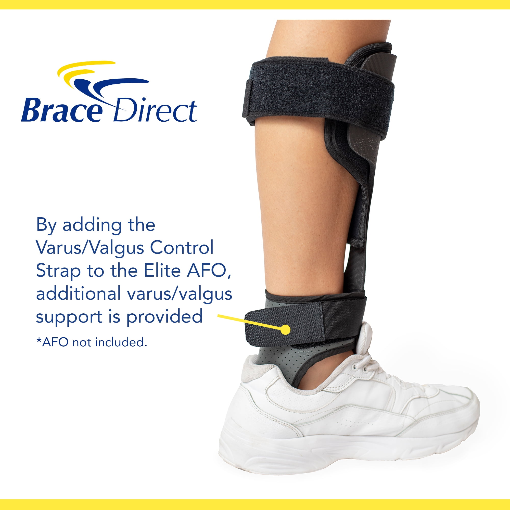 Elite Rehabilitator Varus/Valgus Ankle Control Strap - AFO Brace Enhancement | Guardian by Brace Direct