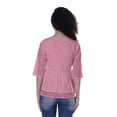 thumbnail image 3 of Moomaya Blouse Ethnique en Coton Peplum Col en V pour Femmes, 3 of 6