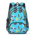 thumbnail image 2 of Police and Traffic Light Blue Pattern Backpack for School, Cute School Bag with Adjustable Shoulder Straps and Padded Back, 16.9"x12.6"x5.9", 2 of 4