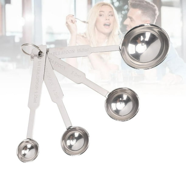 Juego De Cucharas Medidoras, Cucharada Pequeña Segura, 4 Piezas, Fáciles De Limpiar Para Cocinar Y Hornear