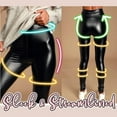 thumbnail image 2 of Fesfesfes Ladies Leather Leggings Light Plush Lined Pant Buttock Slim Women Cropped Pants Sale Items, 2 of 9