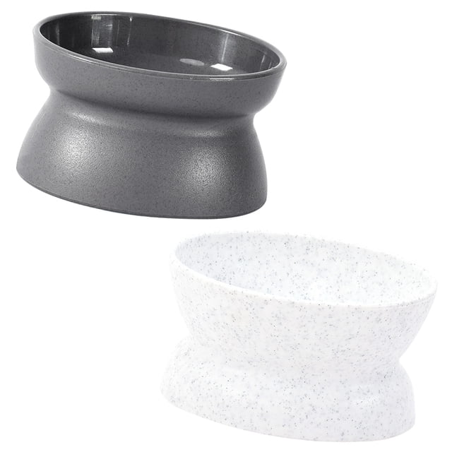 FUTUREORYY White Cat Feeding Container 2Pcs with Anti-Tip and Easy Cleaning for Pet Owners