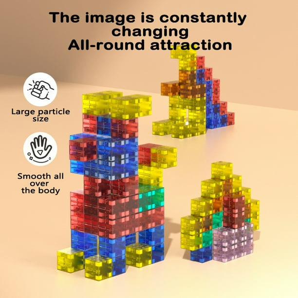 AOMIKS 151 Blocs De Construction Magnétiques Pour Enfants, Mini Jou De Construction Educatifs Pour Filles Et Garcons Ages Amz