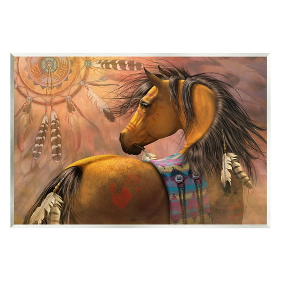 Stupell Industries Kiowa Gold Stallion Animals & Insects Painting Unframed Art Print Wall Art, 15 x 10