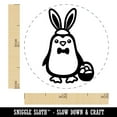 thumbnail image 2 of Easter Penguin with Bunny Ears and Basket Self-Inking Rubber Stamp Ink Stamper - Brown Ink - Mini 1/2 Inch, 2 of 7