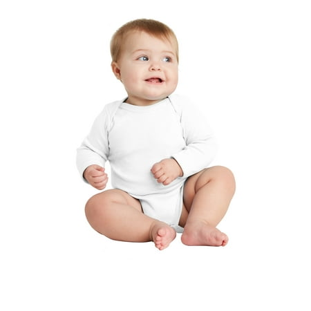 Rabbit Skins Baby Girl's Long-Sleeve Baby Rib Bodysuit