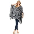 thumbnail image 5 of Sakkas Adalwin Desert Sun Lightweight Circle Ponch Tunic Top Blouse W / Embroidery - 36-Gray - One Size, 5 of 5