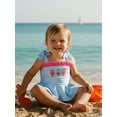 thumbnail image 5 of BemeyourBBs Newborn Baby Girl Ice Cream One Piece Swimsuit Infant Girls Bathing Suit Rash Guard Embroidery Striped Ruffled Trim Tie Shoulder Swimwear Summer Beachwear, 5 of 9