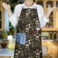 thumbnail image 6 of Brown Mushroom Daisy Dark Pattern Apron-Garden Aprons for Women with Pockets-Cotton Linen Waterproof Kitchen Cooking Gardening Aprons Adjustable for Kitchen,Cooking,BBQ and Salon 33x27 Inch, 6 of 7