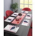 thumbnail image 5 of Valentines Placemats American Flag Heart Valentines Day Place Mats for Dining Room Star Pink Stripes Blue Heart Shape Washable Table Mats for Kitchen Dining Decorations Set of 4, 5 of 6