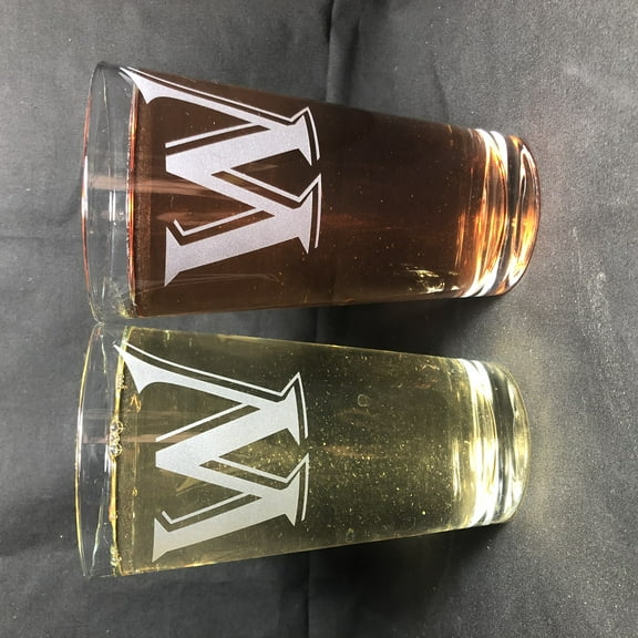 16OZ MONOGRAM BEER GLASS W SET OF 2