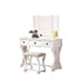 thumbnail image 3 of Poundex Furniture Wood Vanity Set with Stool and Mirror in White, 3 of 3