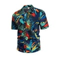 thumbnail image 4 of LYXSSBYX Big and Tall Mens Shirts Short Sleeves Clearance Men's Hawaiian Print Lapel Short Sleeve Shirt, 4 of 6