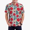 thumbnail image 5 of Yiaed TomatoPrint Men's Short Sleeve Polo Shirt,Golf Polo for Men Three-Button Golf Shirt Athletic Casual Collared T-Shirt- 3X-Large, 5 of 7