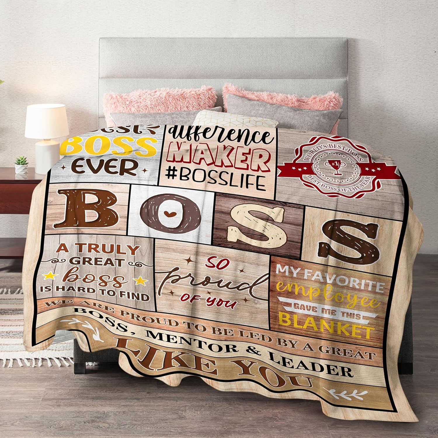 Best Boss Ever Gifts - Boss Day Gifts for Her - Gifts for Female Boss Blanket - Boss Appreciation Gifts - Christmas Birthday Gifts for Boss Women - National Boss Day Gifts for Him Boss Men